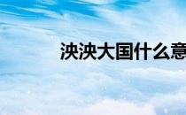 泱泱大国什么意思（泱泱大国）