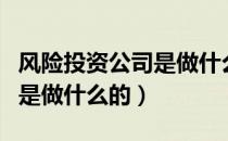 风险投资公司是做什么的企业（风险投资公司是做什么的）