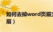 如何去掉word页眉文字（如何去掉word页眉）