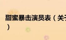 甜蜜暴击演员表（关于甜蜜暴击演员表的介绍）