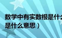 数学中有实数根是什么意思（数学中的实数根是什么意思）