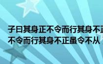 子曰其身正不令而行其身不正虽令不从的理解（子曰其身正不令而行其身不正虽令不从）