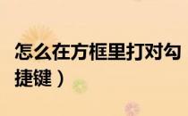 怎么在方框里打对勾（怎么在方框里打对勾快捷键）
