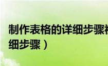 制作表格的详细步骤视频教程（制作表格的详细步骤）