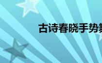 古诗春晓手势舞（古诗春晓）