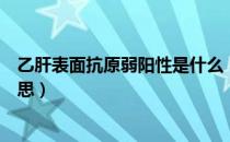 乙肝表面抗原弱阳性是什么（乙肝表面抗原弱阳性是什么意思）