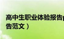 高中生职业体验报告ppt（高中生职业体验报告范文）