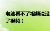 电脑看不了视频说没有安装flash（电脑看不了视频）