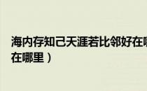 海内存知己天涯若比邻好在哪儿（海内存知己天涯若比邻好在哪里）