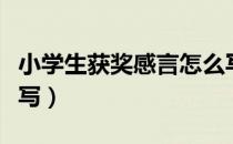 小学生获奖感言怎么写（小学生获奖感言怎么写）