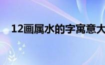 12画属水的字寓意大全（12画属水的字）