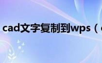 cad文字复制到wps（cad文字复制到word）
