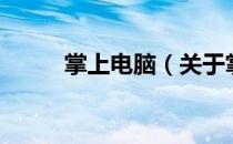 掌上电脑（关于掌上电脑的介绍）