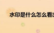水印是什么怎么看出来（水印是什么）
