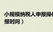 小规模纳税人申报操作流程（小规模纳税人申报时间）