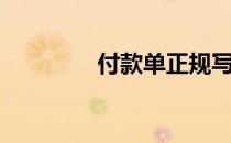 付款单正规写法（付款单）