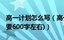 高一计划怎么写（高一的学习计划怎样写 (需要600字左右)）