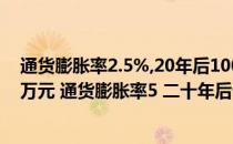 通货膨胀率2.5%,20年后100万等于现在多少钱购买力（一万元 通货膨胀率5 二十年后价值多少）