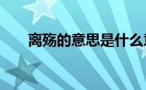 离殇的意思是什么意思 殇离什么意思