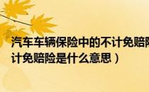 汽车车辆保险中的不计免赔险是什么意思（汽车保险里的不计免赔险是什么意思）