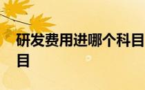 研发费用进哪个科目里面 研发费用进哪个科目