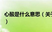 心酸是什么意思（关于心酸是什么意思的介绍）