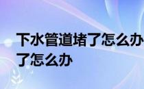 下水管道堵了怎么办用什么方法 下水管道堵了怎么办