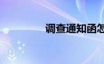 调查通知函怎么写 调查通