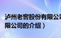 泸州老窖股份有限公司（关于泸州老窖股份有限公司的介绍）