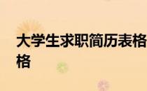 大学生求职简历表格下载 大学生求职简历表格