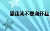 爱我就不要离开我 爱我就不要离开我