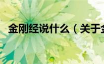 金刚经说什么（关于金刚经说什么的介绍）