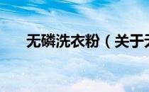无磷洗衣粉（关于无磷洗衣粉的介绍）