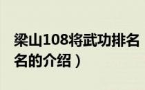 梁山108将武功排名（关于梁山108将武功排名的介绍）