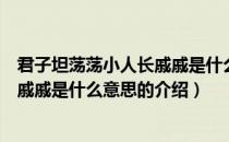君子坦荡荡小人长戚戚是什么意思（关于君子坦荡荡小人长戚戚是什么意思的介绍）