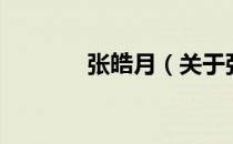 张皓月（关于张皓月的介绍）