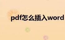 pdf怎么插入word pdf怎么插入word