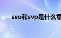 svo和svp是什么意思 svp是什么意思