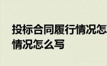 投标合同履行情况怎么写范文 投标合同履行情况怎么写