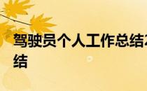 驾驶员个人工作总结2021 驾驶员个人工作总结