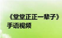 《堂堂正正一辈子》手语教学 堂堂正正辈子手语视频