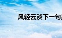 风轻云淡下一句是什么 风轻云淡