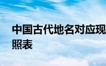 中国古代地名对应现代地名 中国古代地名对照表