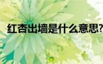 红杏出墙是什么意思? 红杏出墙是什么意思