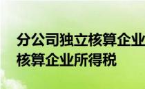 分公司独立核算企业所得税缴纳 分公司独立核算企业所得税