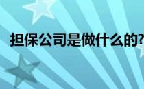 担保公司是做什么的? 担保公司是做什么的