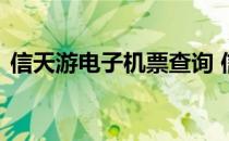 信天游电子机票查询 信天游电子行程单查询