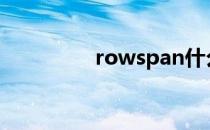 rowspan什么意思 rows