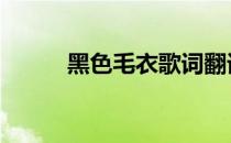 黑色毛衣歌词翻译 黑色毛衣歌词