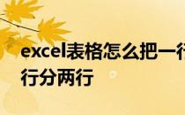 excel表格怎么把一行分为两行 excel表格一行分两行